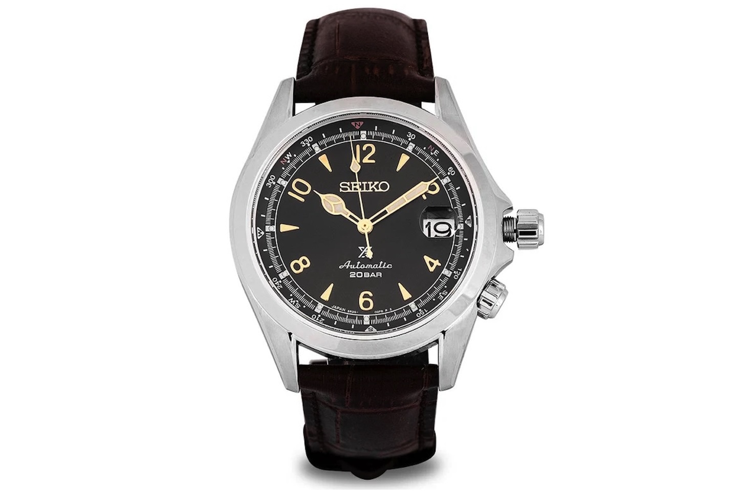 Seiko SPB121J1 Prospex Alpinist Leather Strap Automatic Watch for Men