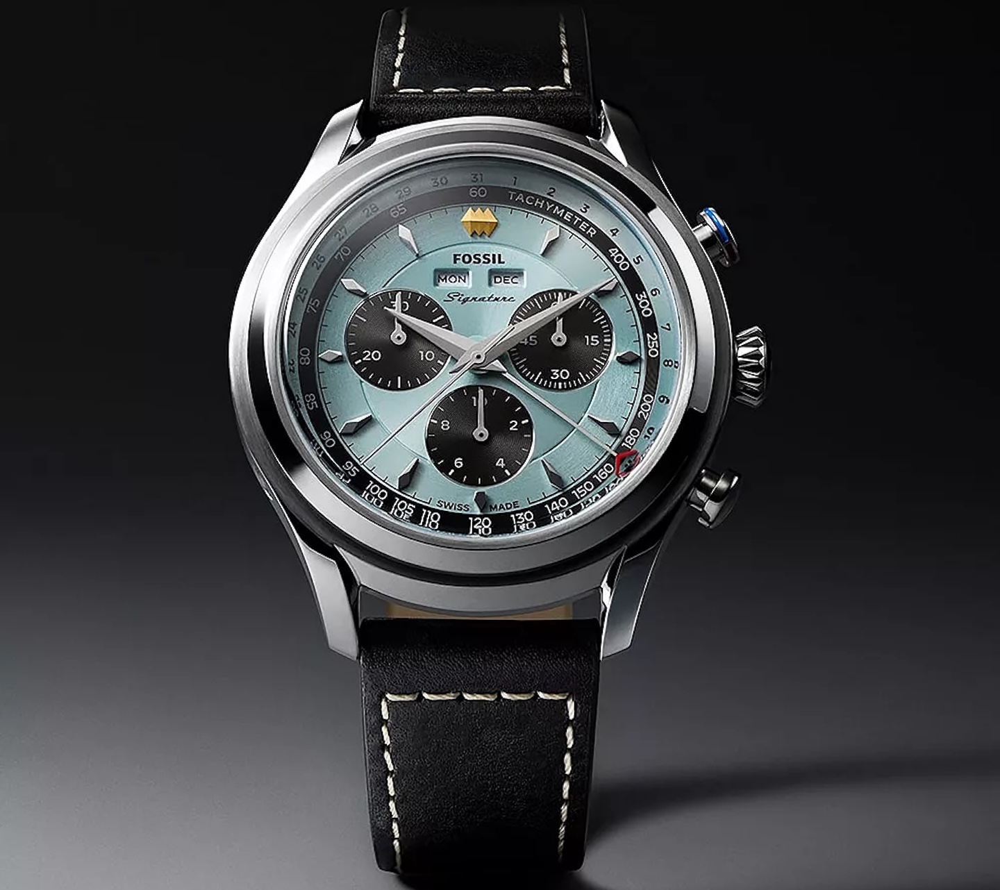 Signature CS 1 42mm Master Calendar Chronoquartz Black Leather Watch