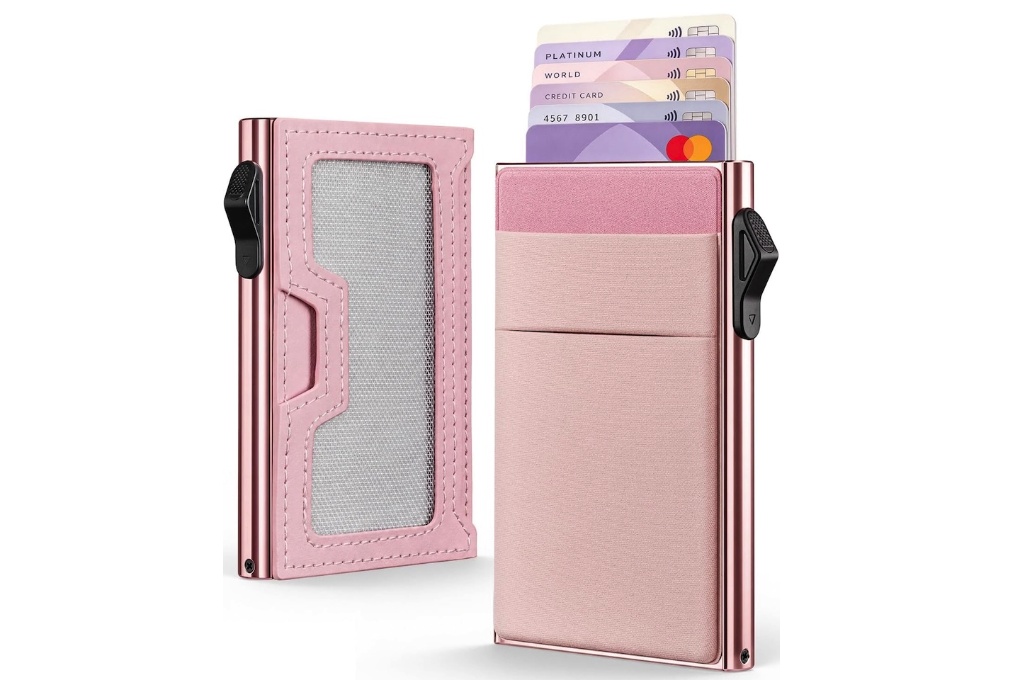 Swlmwalt Pop Up Wallet For Men Minimalist Aluminum RFID Blocking Card Holder