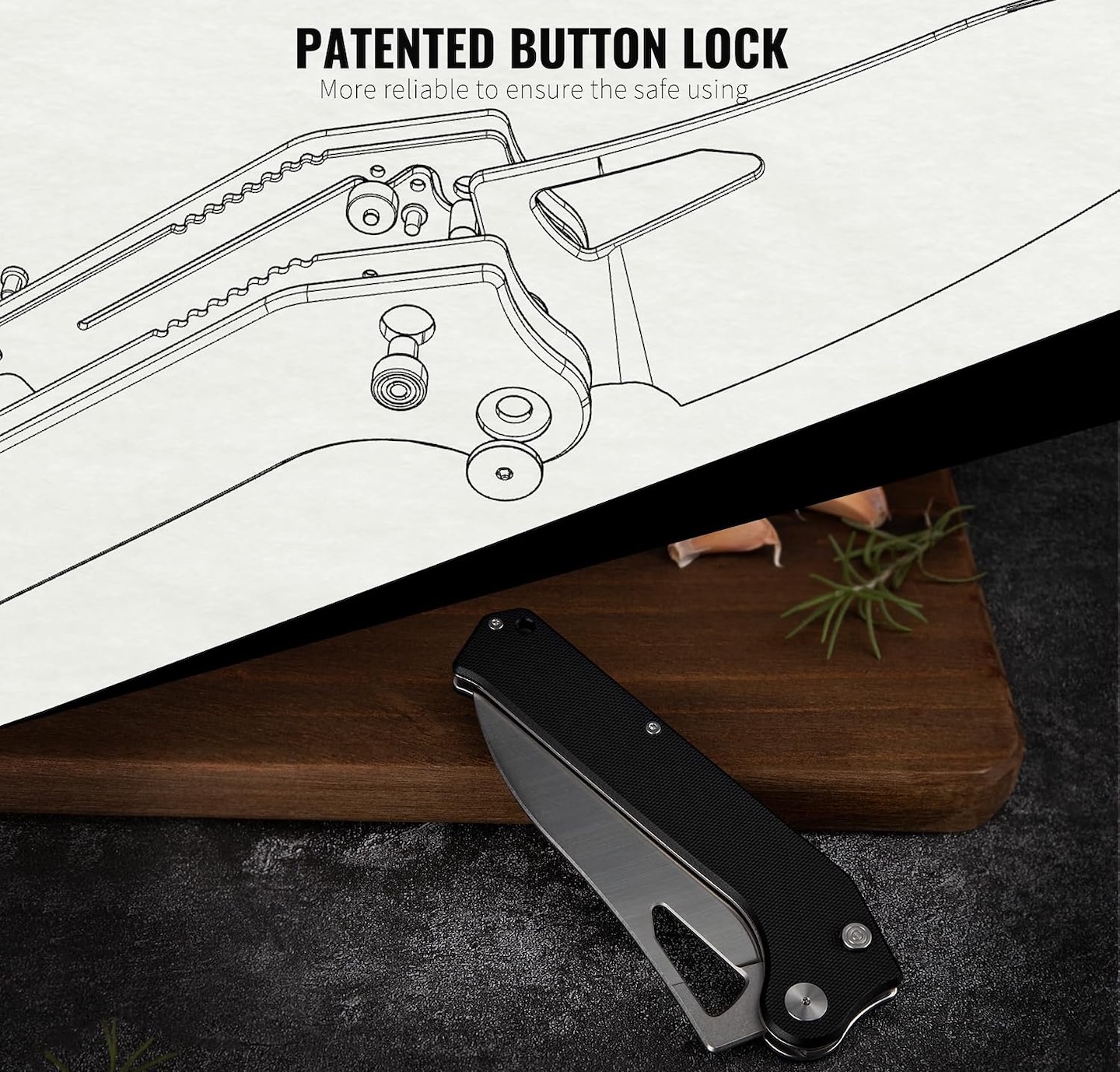 TACRAY Folding Kitchen Chef Knife