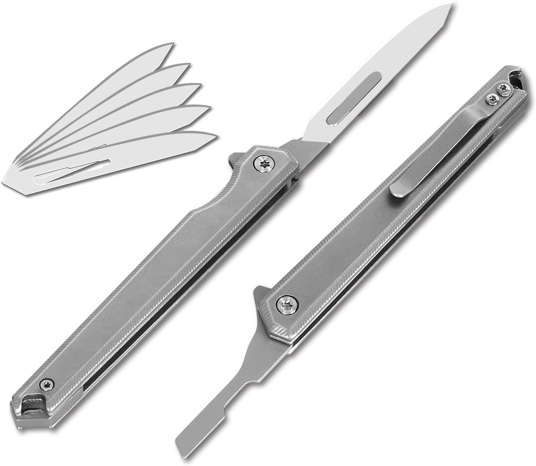 Tops Home Folding Scalpel Knife with Clip