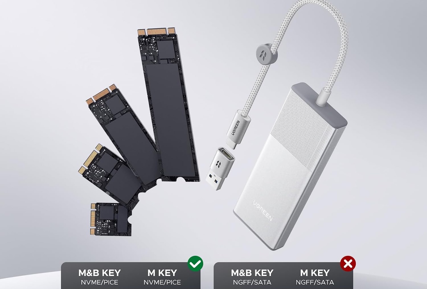 UGREEN M.2 NVMe SSD Enclosure Aluminum 5
