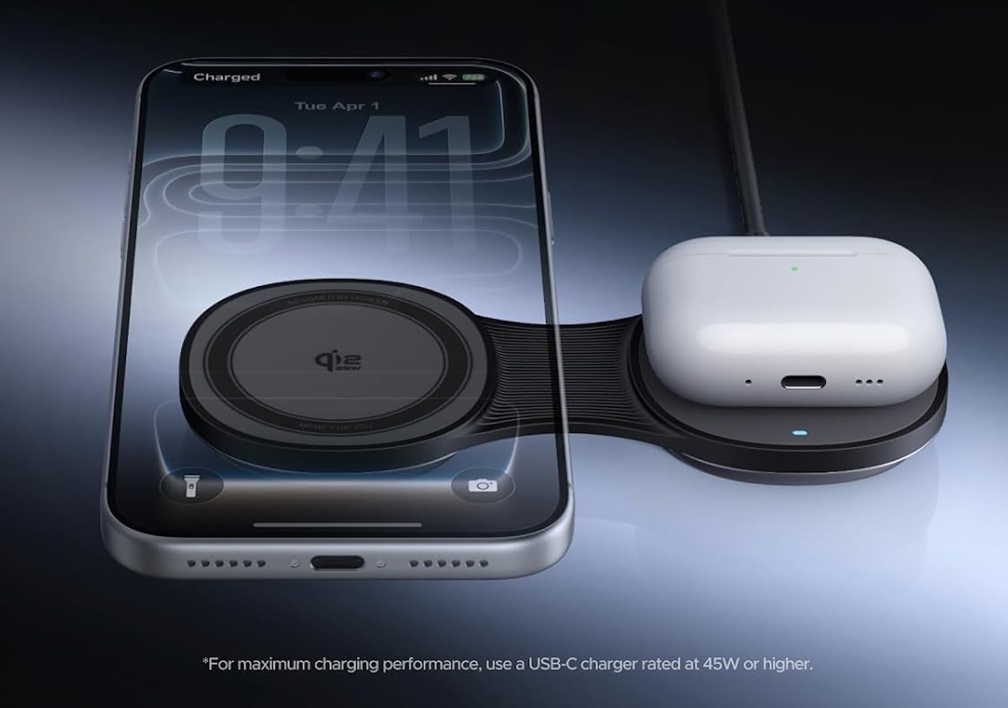UGREEN MagFlow 25W Pocket-Sized 2-in-1 Foldable Wireless Charger
