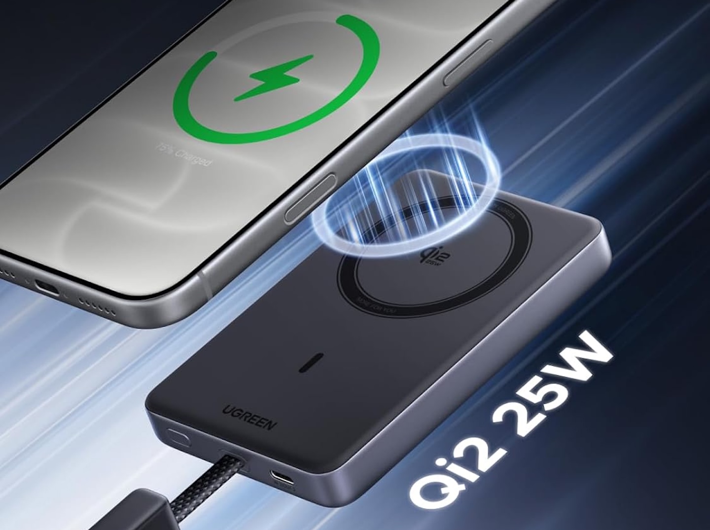 UGREEN MagFlow Pro Qi2 25W Liquid-Cooled Power Bank 10000mAh Magnetic