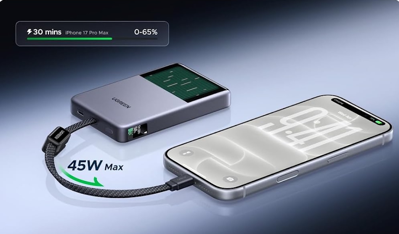 UGREEN MagFlow Pro Qi2 25W Liquid-Cooled Power Bank 10000mAh Magnetic