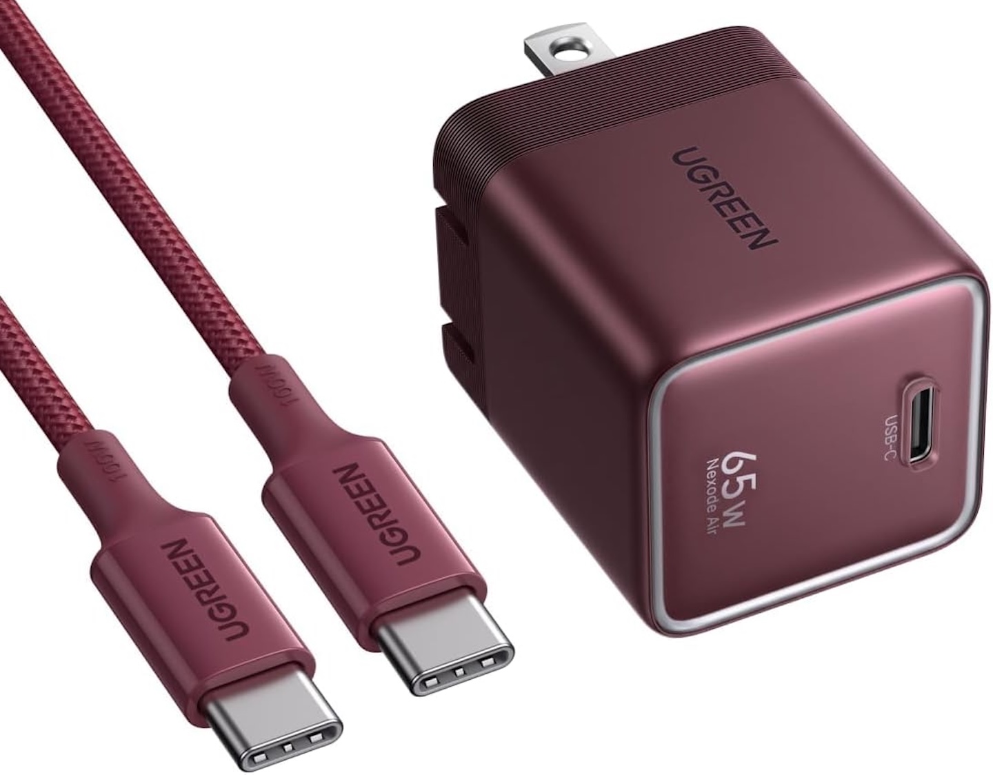 UGREEN Nexode Air 65W USB C GaN Charger Block with 3.3ft Cable