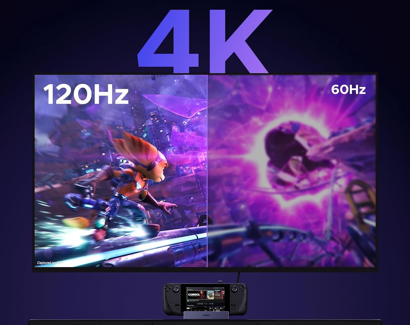 UGREEN Steam Deck Dock 6-in-1 4K@120Hz HDMI 2.1 100W PD