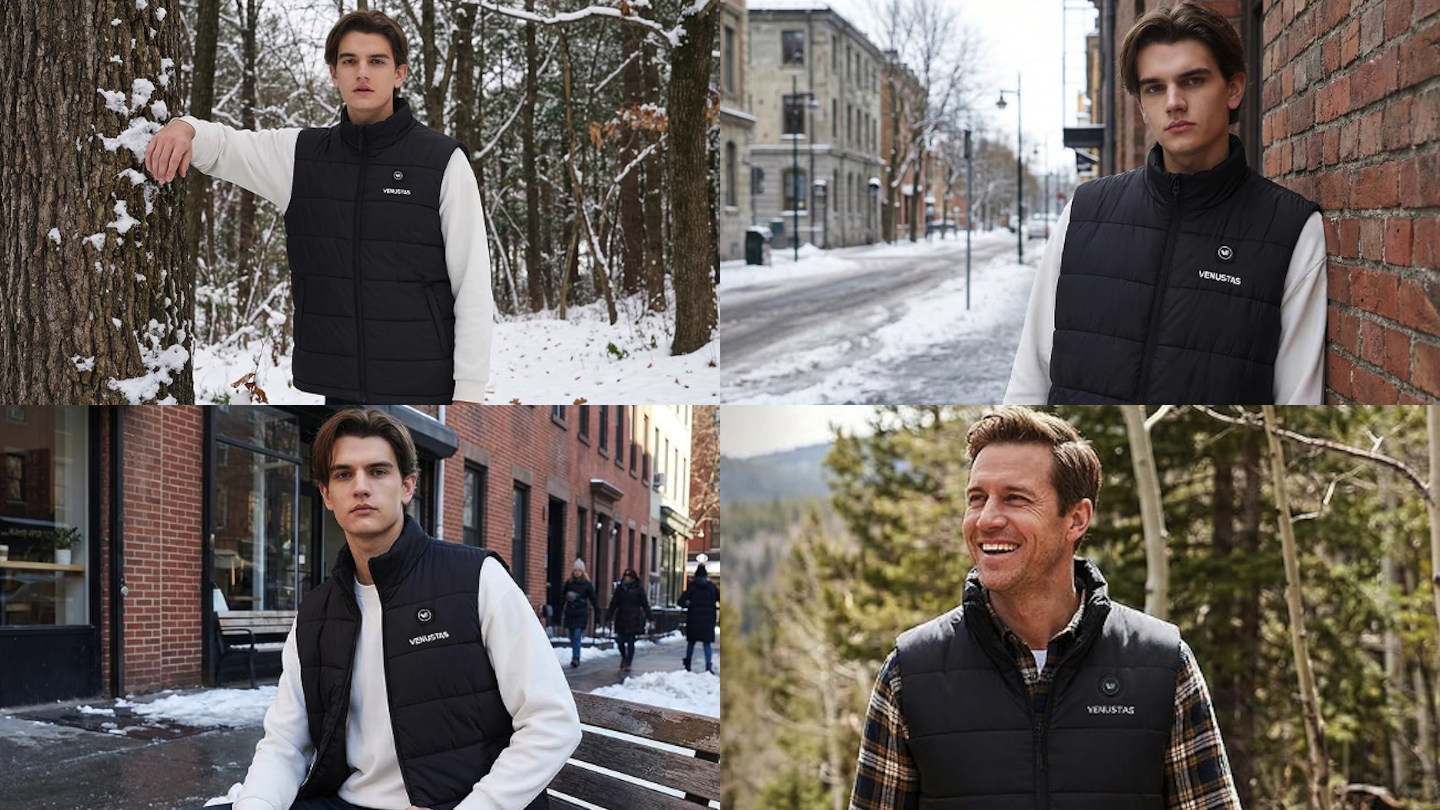 Venustas Men's USB-C Compatible Heated Vest