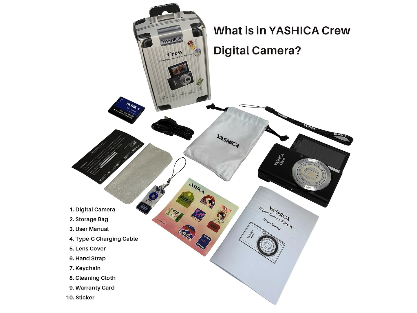 YASHICA Crew Digital Camera Black SKU- YAS-DGCCRE-BK