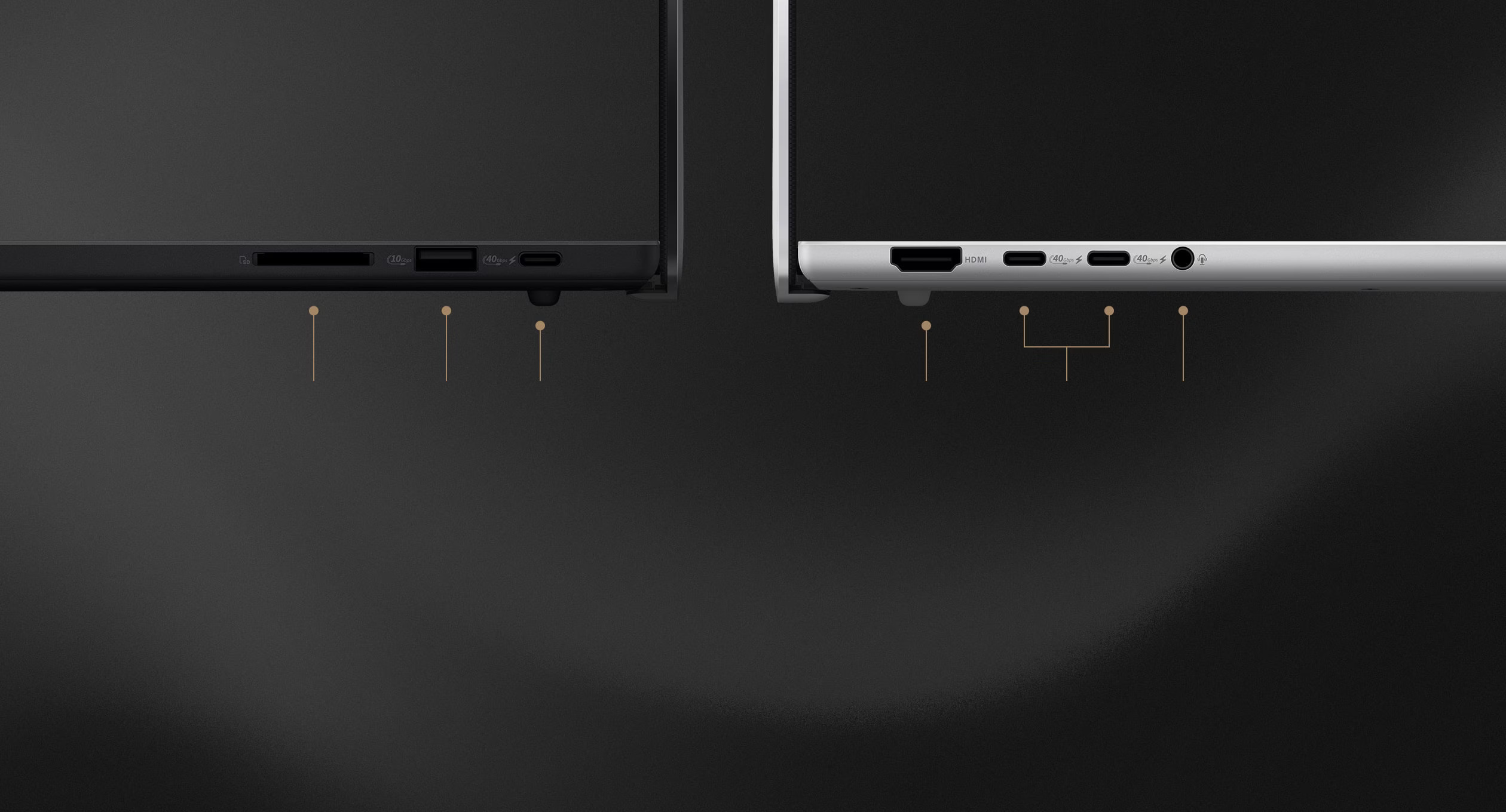 ASUS ProArt P16 left and right port layout