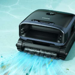 Beatbot Sora 70 in Navy Blue cleaning a pool floor.