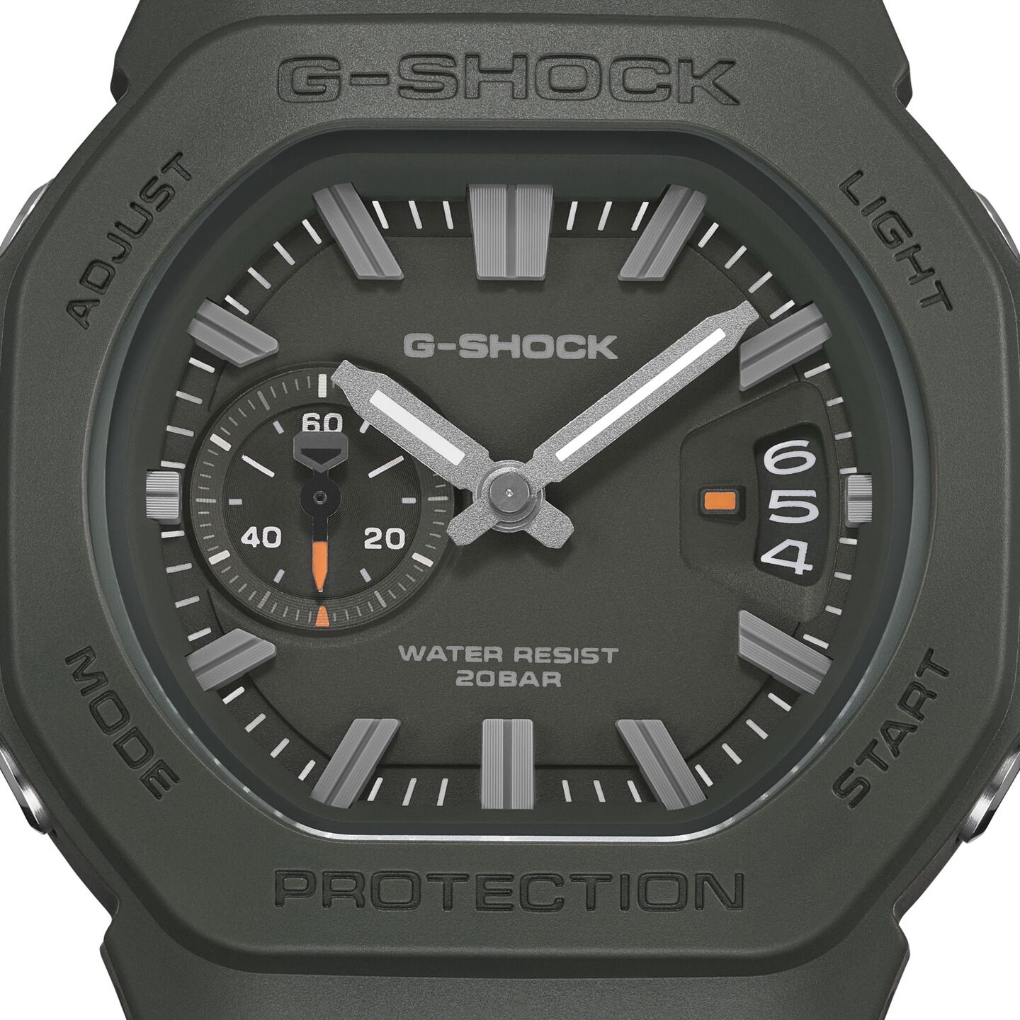 Close-up of the green GAC-2500-3A dial and its three-cell display.