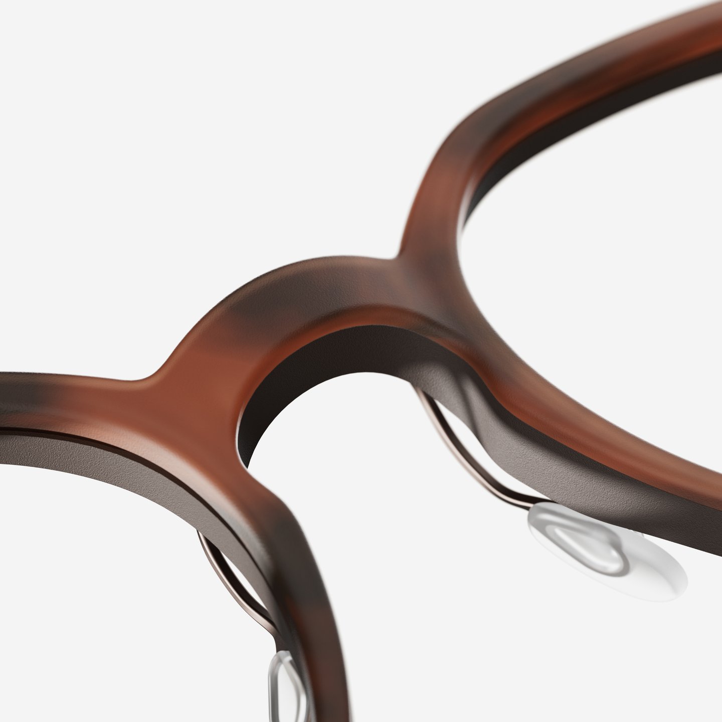 Close-up of the Brown 2 frame pattern and nose pads