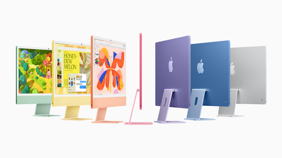 Apple’s current M4 iMac, not the reported M6 model. Image: Apple.