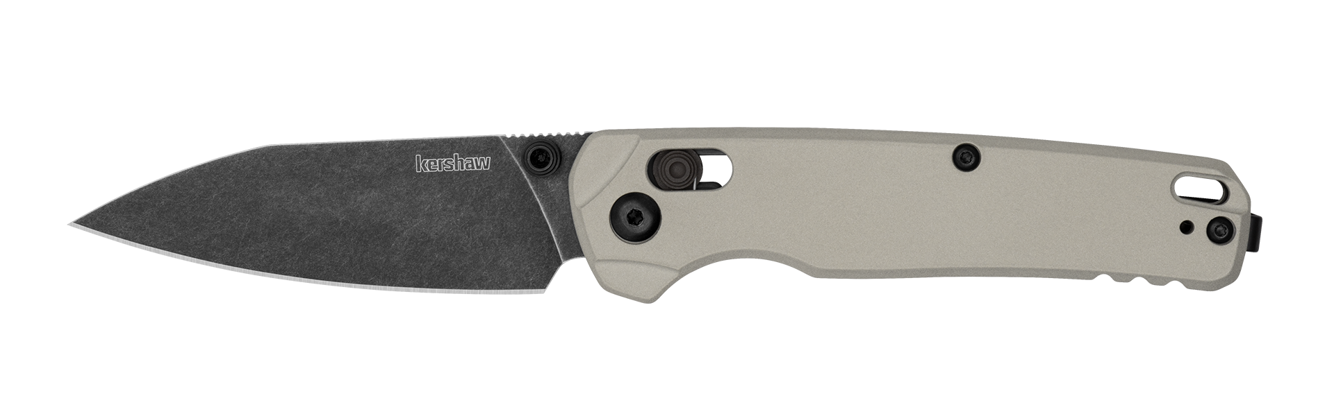 Kershaw Bel Air 6105 with Bright Nickel handle and BlackWash reverse-tanto blade
