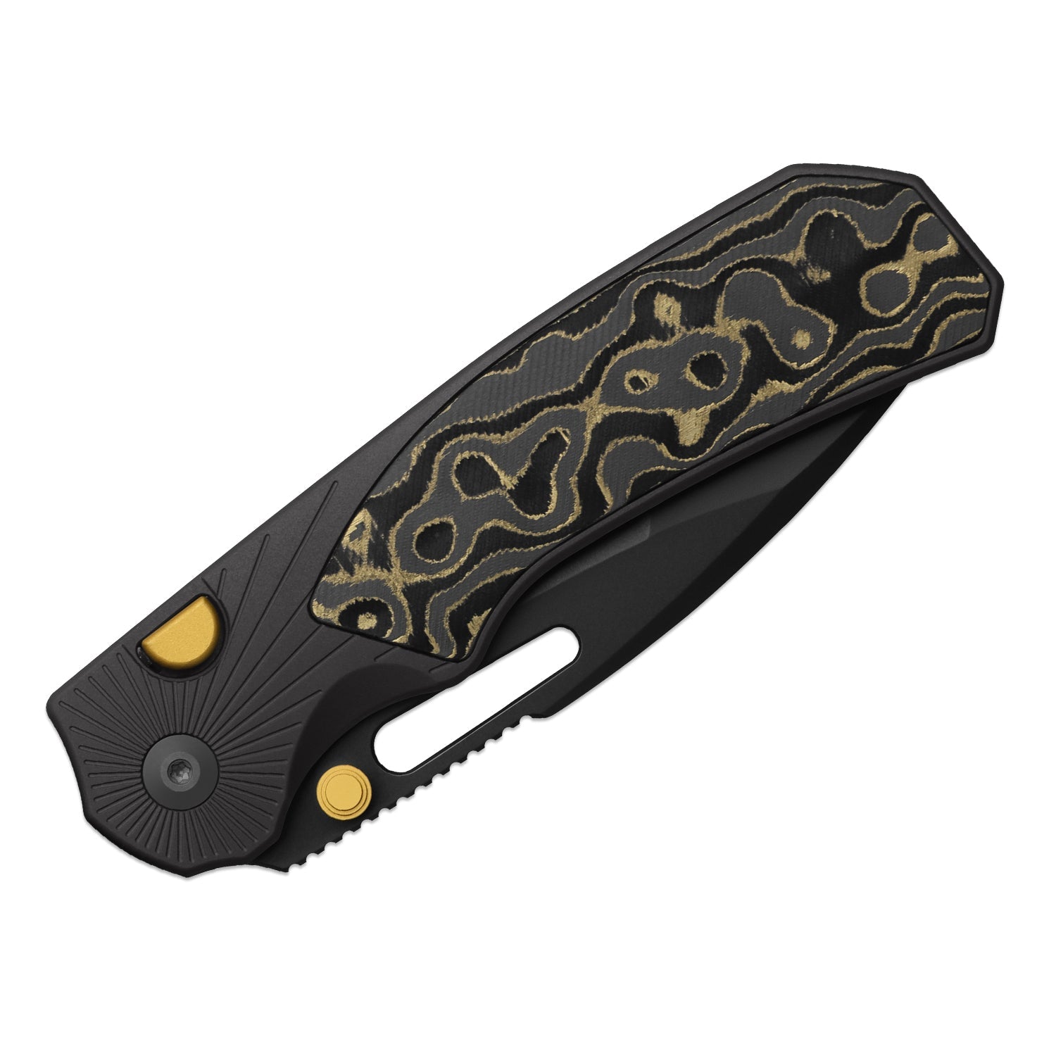 Kizer Durandal K3765BD2 folded handle and controls