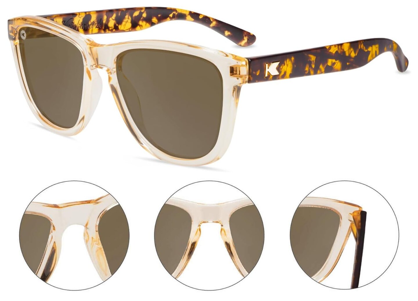 Knockaround Premiums On The Rocks frame and hinge details