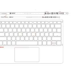 Lenovo DUET13BTKB folio keyboard technical diagram showing keys, trackpad, contact bar and Googlebook label placement