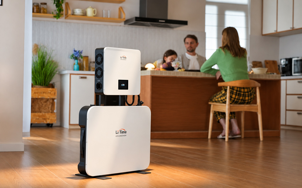 LiTime’s supplied lifestyle photograph showing Lares K1 beside a family kitchen