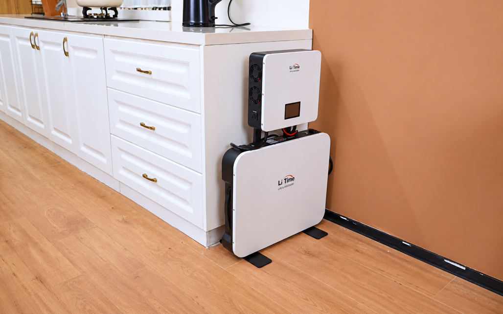 Lares K1 standing beside kitchen cabinets
