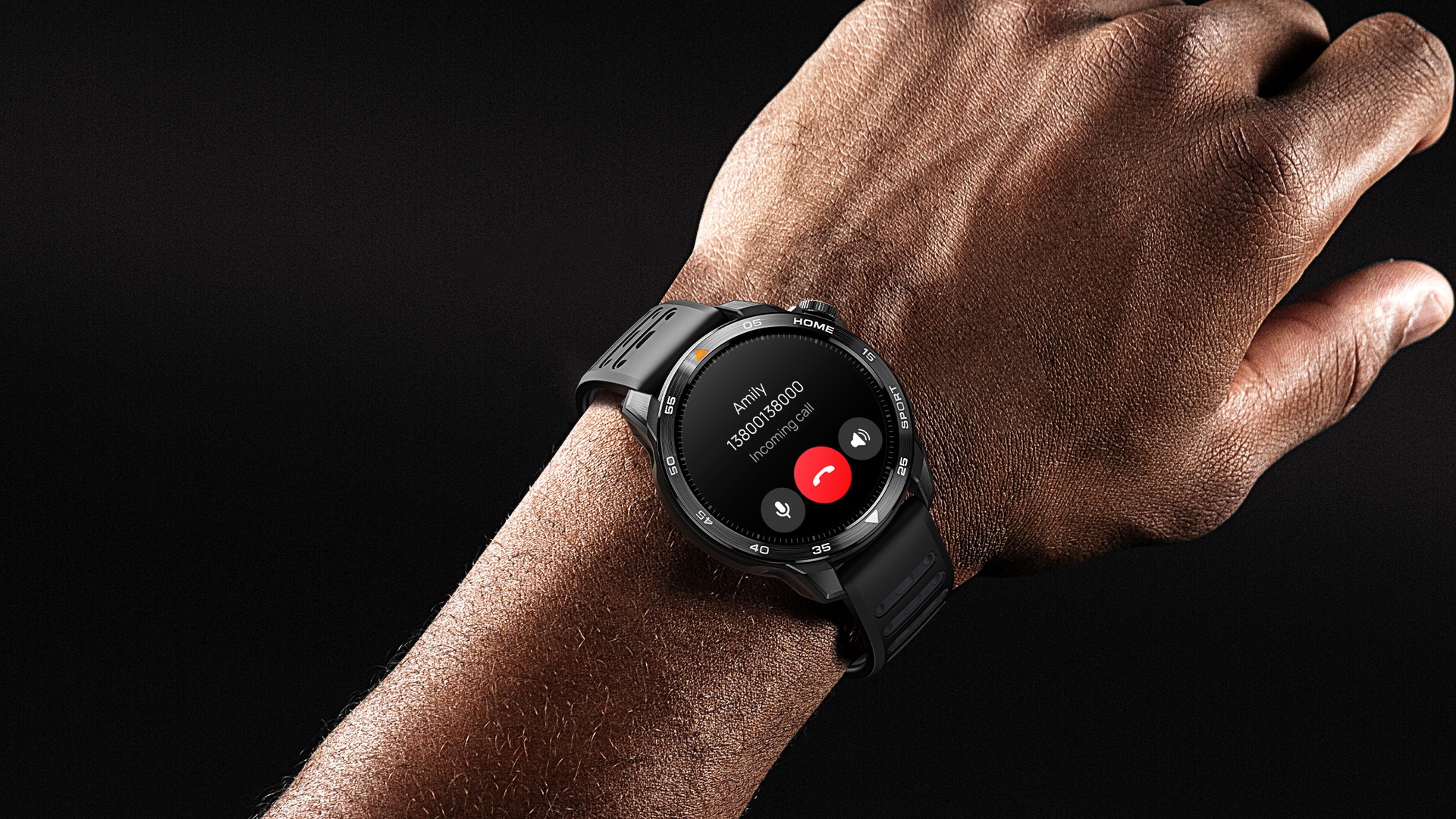 Close-up of the Dark Gray Mibro GS Pro2 on a wrist.