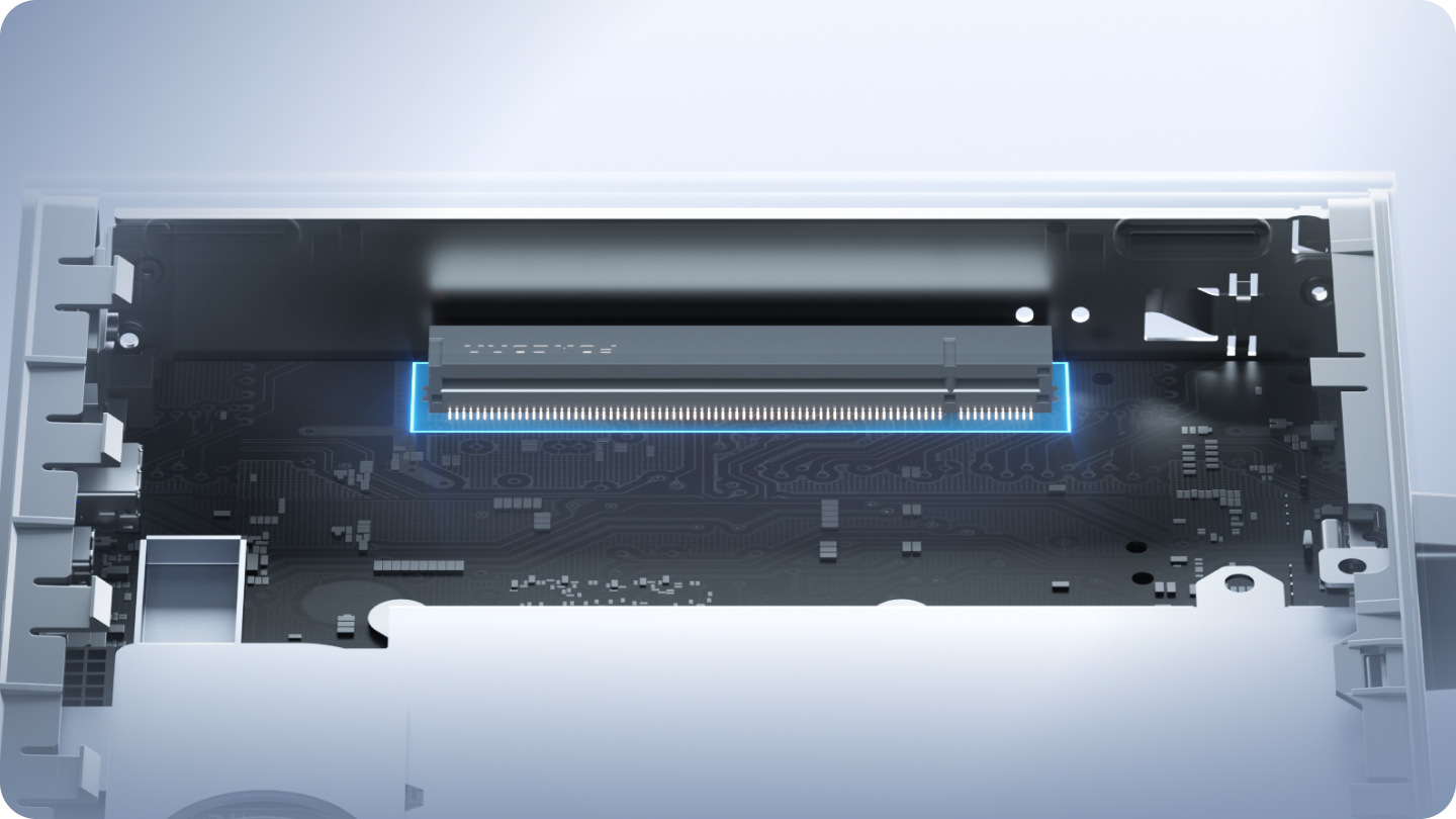 Internal PCIe expansion connector inside the Minisforum MS-S1 MAX-P495