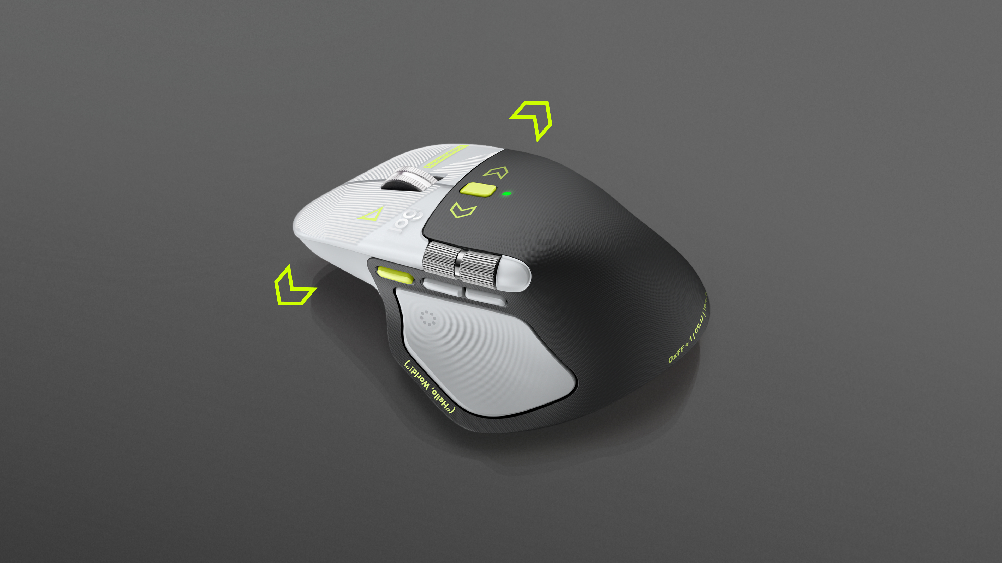 MX Master 4 Developer Edition showing its thumb controls and scroll wheels.
