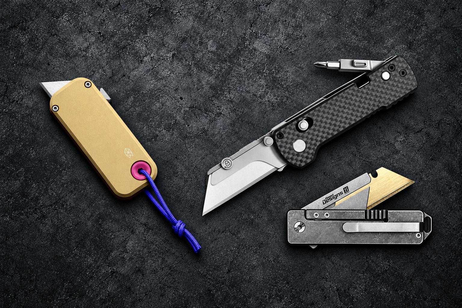Palmer, OKNIFE U1 Pro and TiRant RAZOR V3 utility cutters