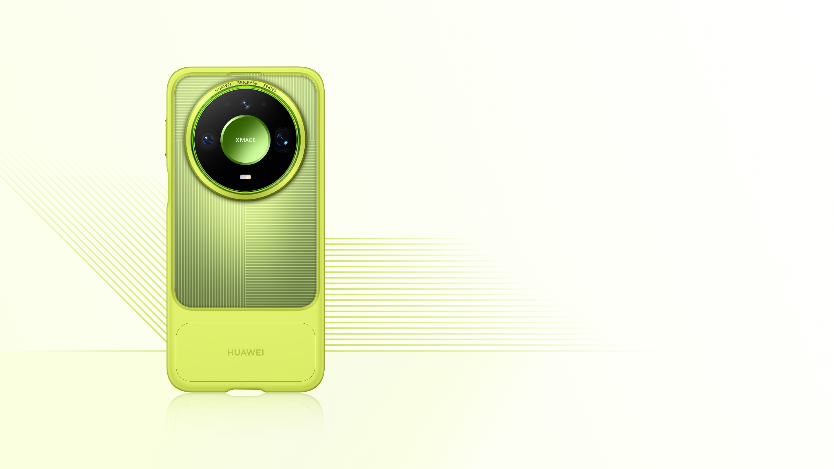 Huawei Mate 90 Pro Max shown in a bright green Brickase