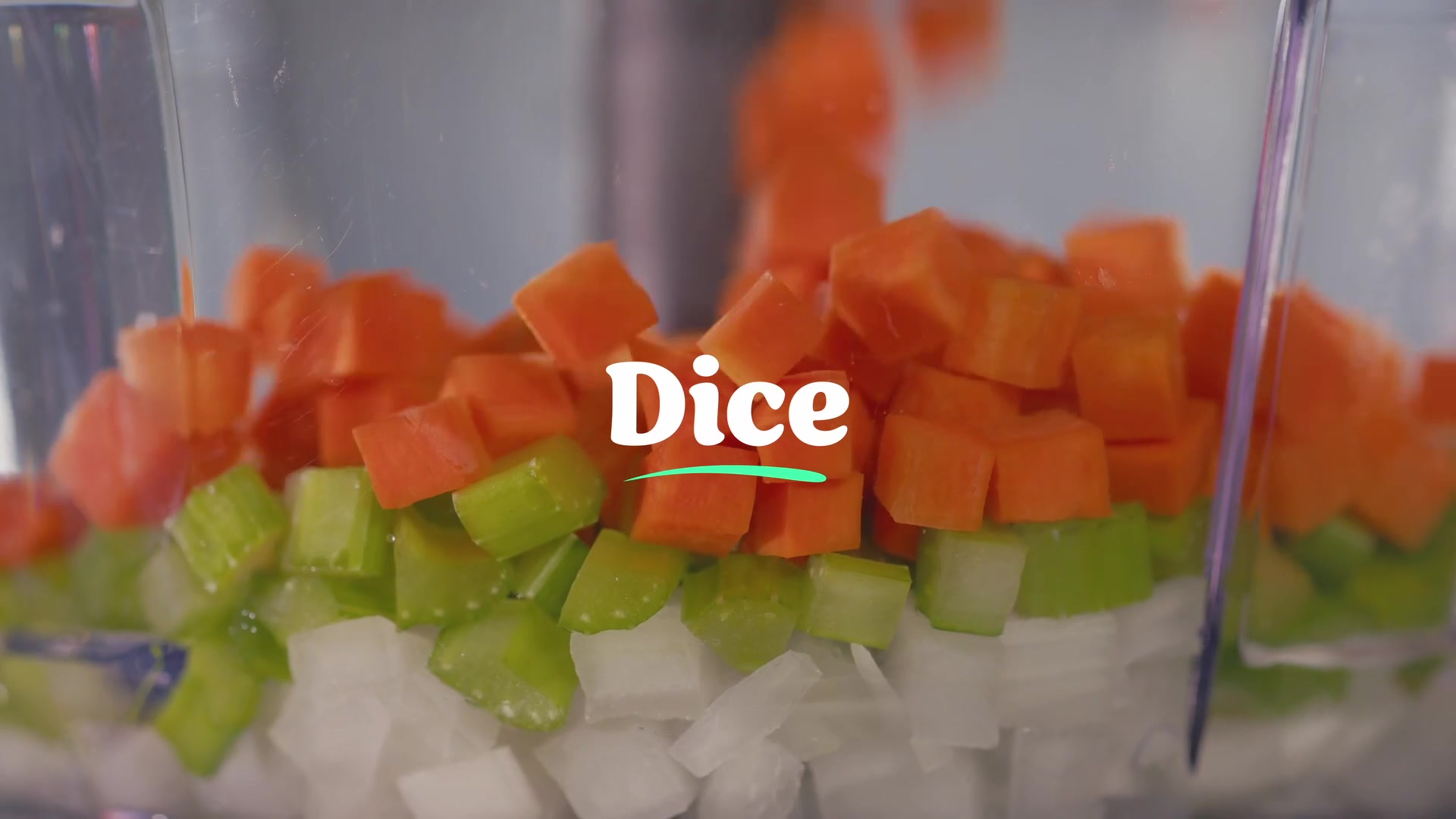 Diced vegetables in a PREPi bowl from Ninja’s launch video.