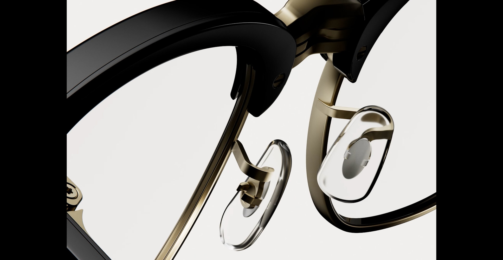 Close-up of Ray-Ban Meta Audio Clubmaster nose pads and frame
