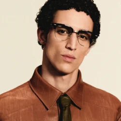 Ray-Ban Meta Audio Clubmaster glasses worn by a model