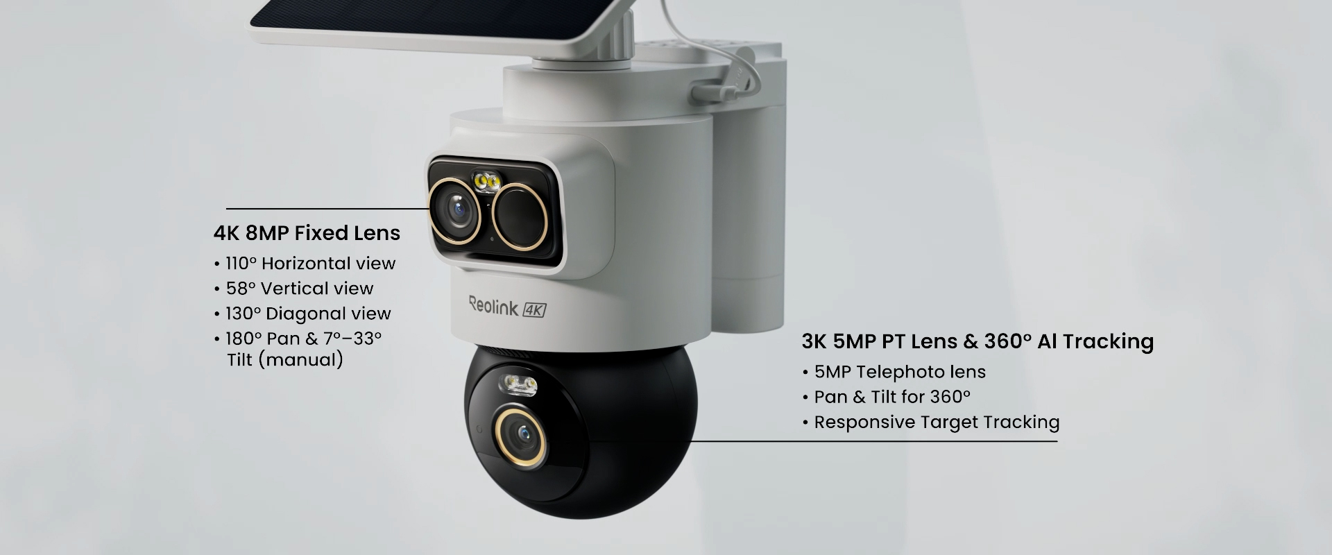 Reolink diagram of the fixed and pan-tilt camera lenses