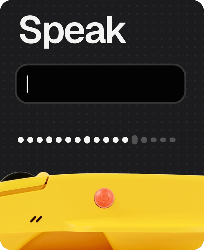 Super Mouse campaign animation illustrating voice dictation.