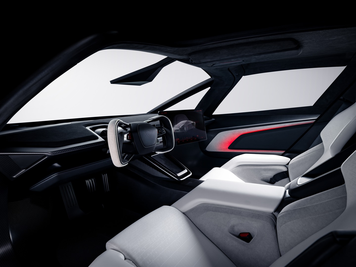Tesla Roadster cabin dashboard.