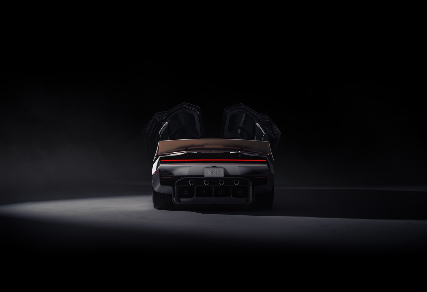 Tesla Roadster rear studio view.