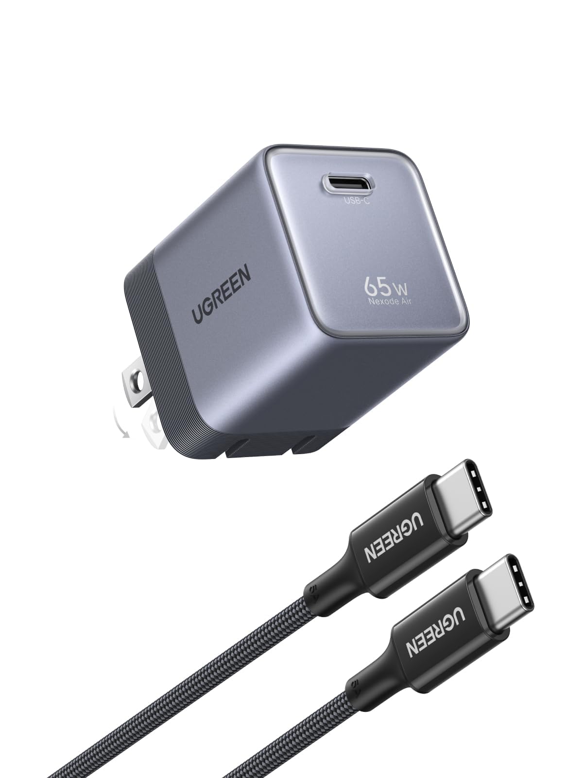 The single-port Nexode Air 65W comes with a USB-C cable in this offer. Image: UGREEN.
