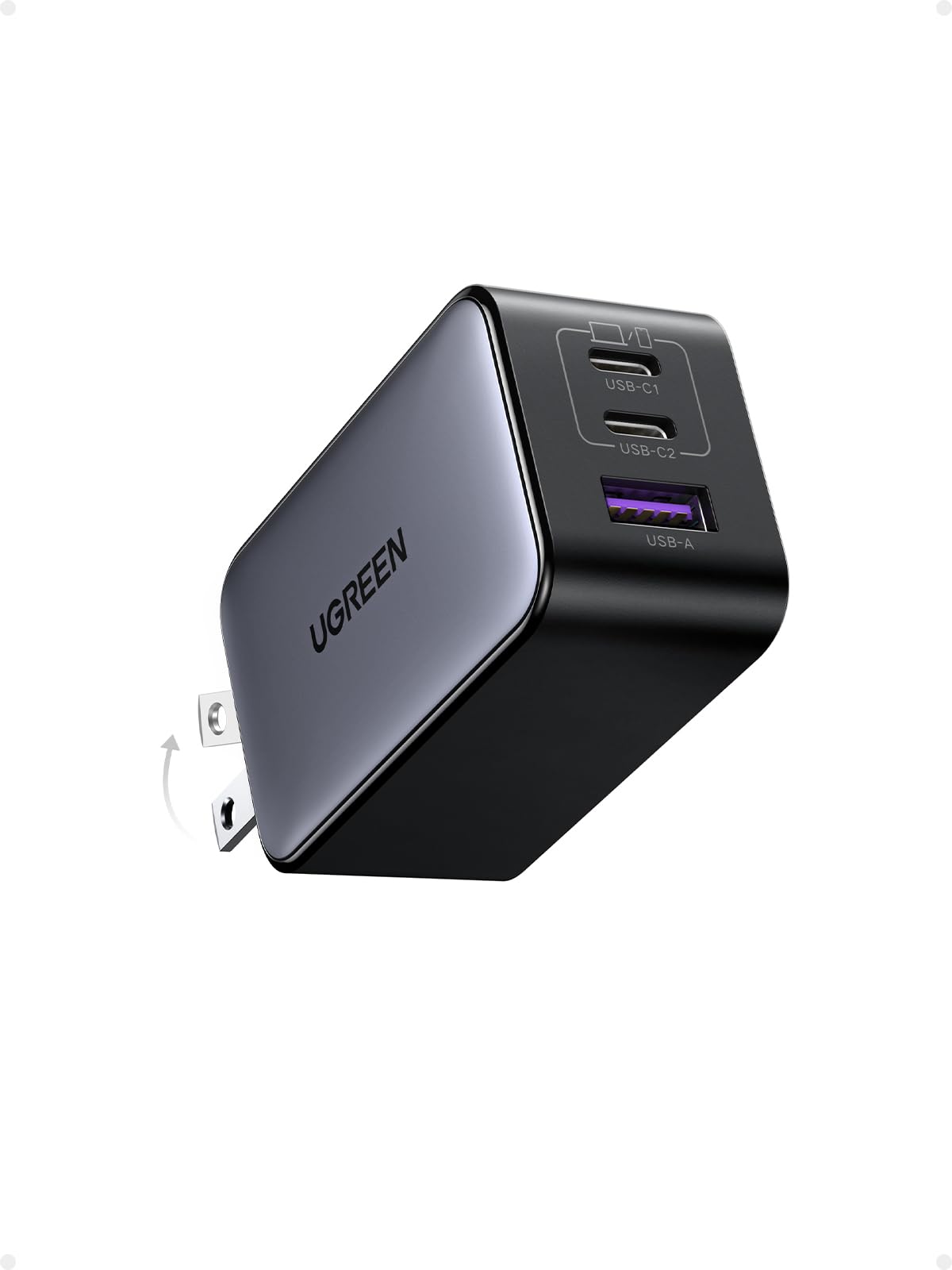 UGREEN's CD244 Nexode 65W charger has two USB-C ports and one USB-A port. Image: UGREEN.