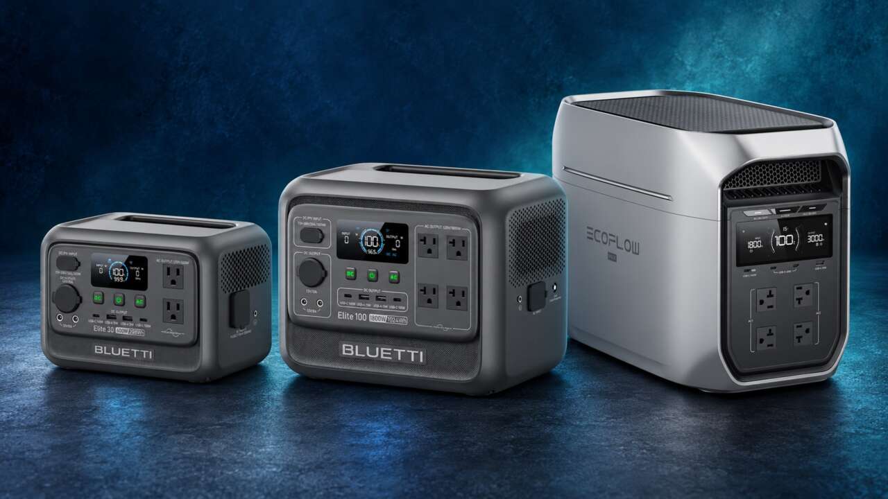 BLUETTI Elite 30 V2, Elite 100 V2 and EcoFlow DELTA 3 Max Plus power stations