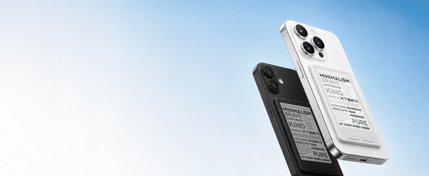 Black and white X3 readers attached to compatible phones. Image: XTEINK.