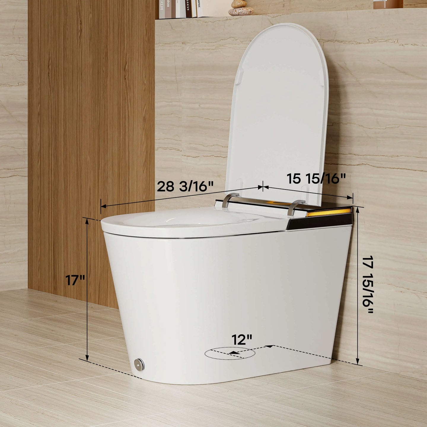 HOROW X70 dimensions and 12-inch rough-in diagram