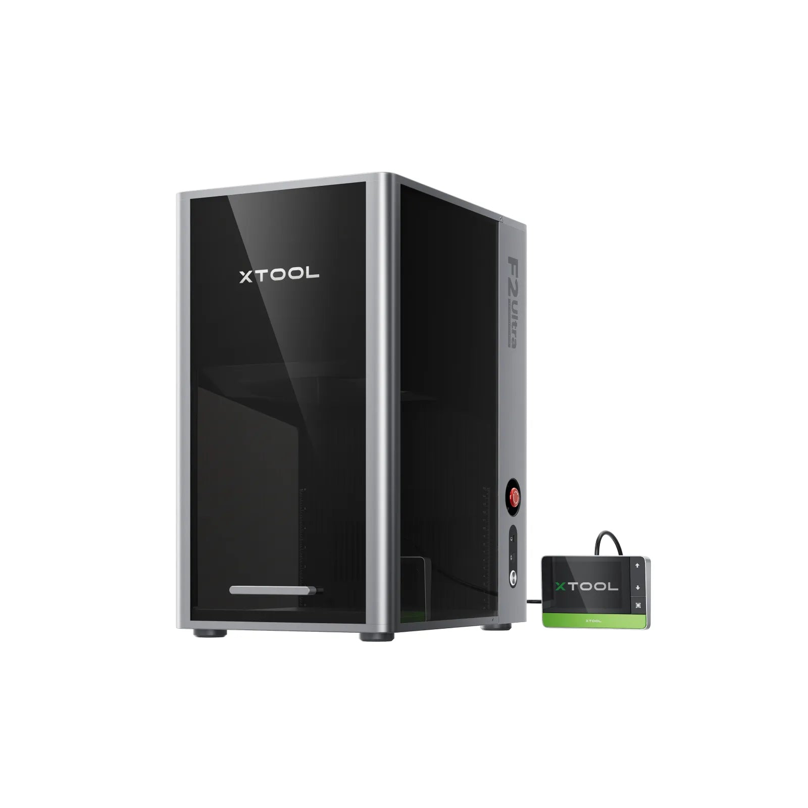 Black-enclosed xTool F2 Ultra Single with green-trimmed controller